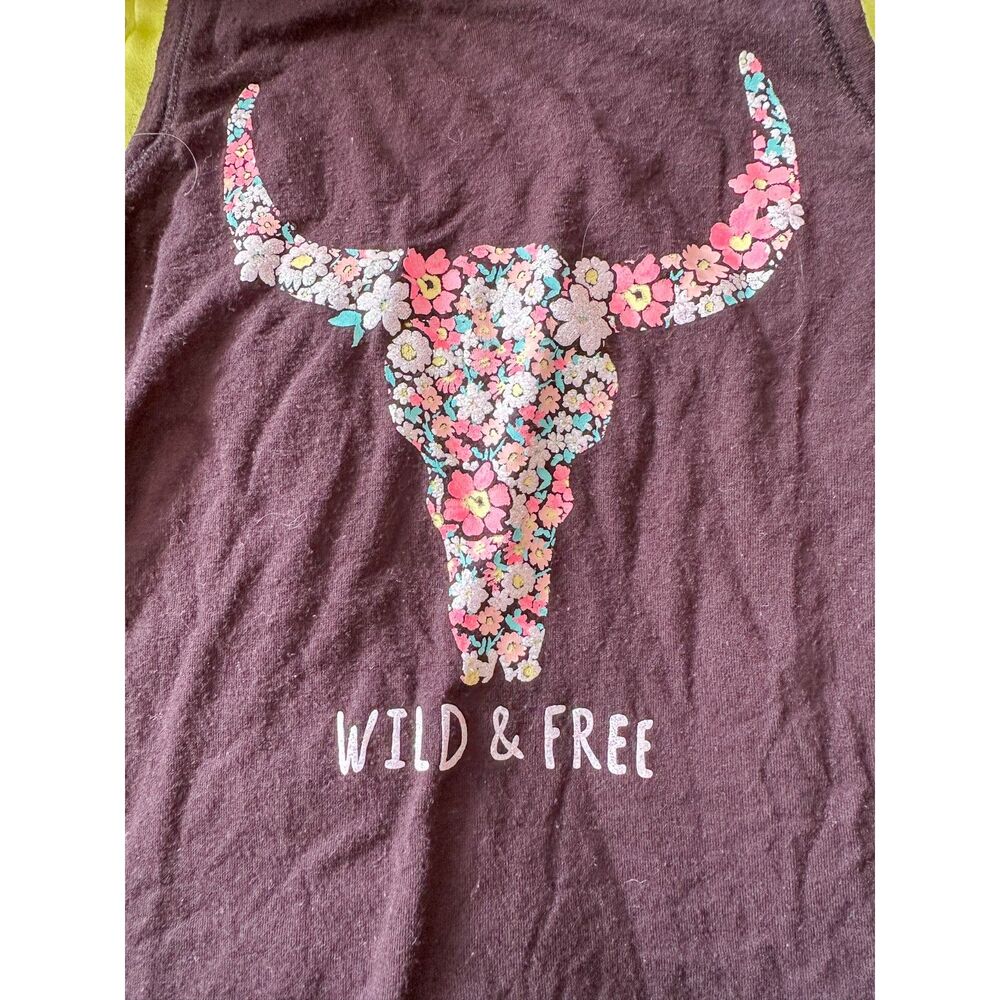 Justice Girls Wild and Free Racerback Tank Top Size 7 GUC